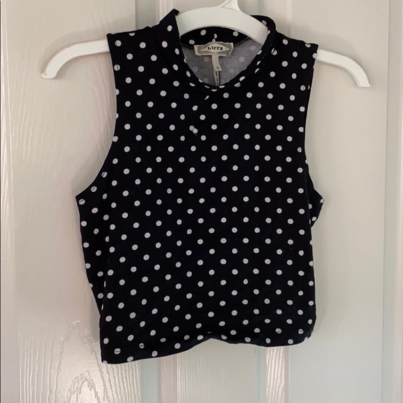 NWT black and white polka dot cropped tank - Picture 1 of 3